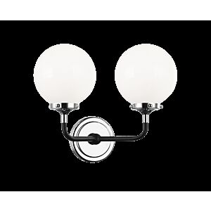 Matteo Particles 2 Light Wall Sconce In Black & Chrome