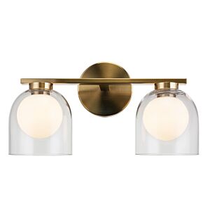Derbishone 2-Light Wall Sconce in Aged Gold Brass