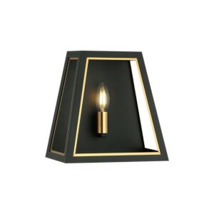 Rosalie 1-Light Wall Sconce in Matte Black with Aged Gold