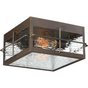 Quoizel Ward 2 Light 12 Inch Outdoor Ceiling Light in Gilded Bronze