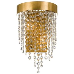  Windham Wall Sconce in Antique Gold with Clear Hand Cut Crystals