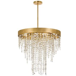 Crystorama Windham 5 Light 19 Inch Transitional Chandelier in Antique Gold with Clear Hand Cut Crystals