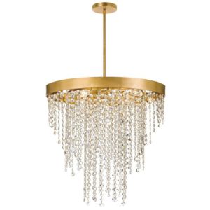 Crystorama Windham 6 Light 23 Inch Transitional Chandelier in Antique Gold with Clear Hand Cut Crystals