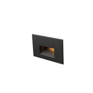 WAC Step Light With Photocell 3000K Wall Sconce in Black on Aluminum
