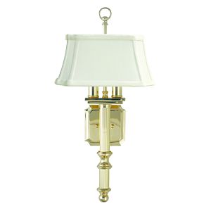 House of Troy Decorative 2 Light 19 Inch Wall Lamp in Polished Brass