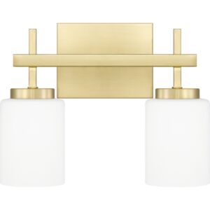 Wilburn 2-Light LED Bathroom Vanity Light in Satin Brass