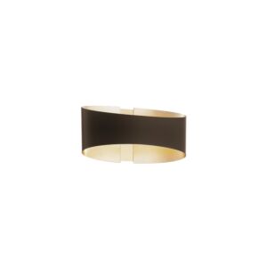 Swerve 1-Light LED Wall Sconce in Bronze with Brushed Brass