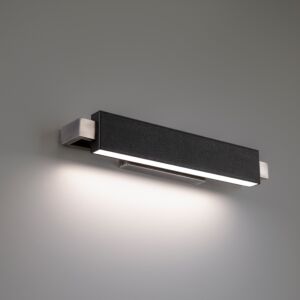 Kinsman 2-Light LED Bathroom Vanity Light in Pebbled Black with Brushed Nickel