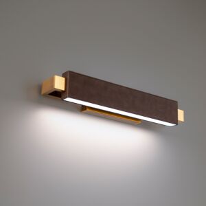 Kinsman 2-Light LED Bathroom Vanity Light in Warm Brown with Aged Brass