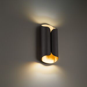 Opus 2-Light LED Wall Sconce in Bronze with Gold Leaf