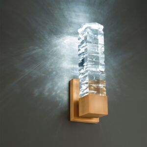 Juliet 1-Light LED Bathroom Vanity Light in Aged Brass