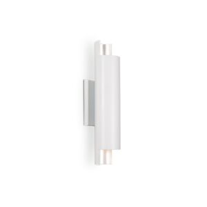 Dela LED Wall Sconce in White with Silver