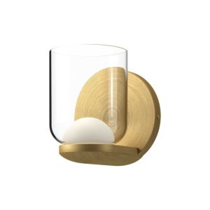 Cedar LED Wall Sconce in Brushed Gold with Clear Glass