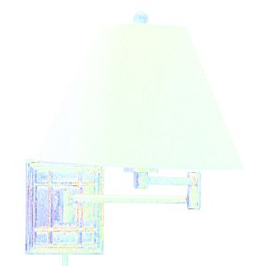 Swing-Arm Wall Lamp Antique Silver with Linen Hardback Shade