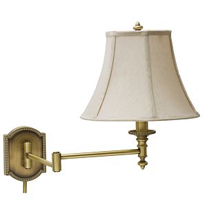 House of Troy Bead Swing Arm Wall Lamp in Antique Brass