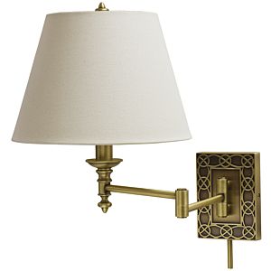 House of Troy Knot Swing Arm Wall Lamp in Antique Brass