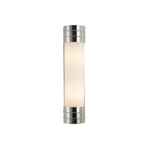 Willard 2-Light Bathroom Vanity Light in Polished Nickel with Matte Opal Glass