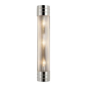 Willard 3-Light Bathroom Vanity Light in Polished Nickel with Clear Prismatic Glass
