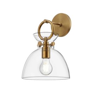 Waldo 1-Light Wall Sconce in Aged Gold with Clear Glass