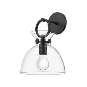 Waldo 1-Light Wall Sconce in Matte Black with Clear Glass