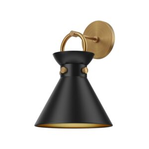 Emerson 1-Light Wall Sconce in Aged Gold with Matte Black