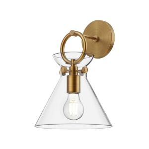 Emerson 1-Light Wall Sconce in Aged Gold with Clear Glass