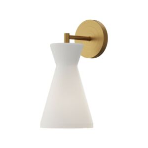 Betty 1-Light Wall Sconce in Aged Gold with Opal Glass