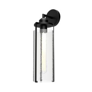 Belmont 1-Light Bathroom Vanity Light in Matte Black with Clear Water Glass