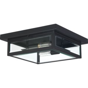Quoizel Westover 2 Light 12 Inch Outdoor Ceiling Light in Earth Black
