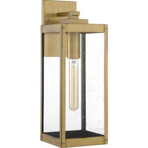 Westover 1-Light Outdoor Wall Lantern in Antique Brass