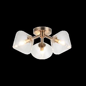 Matteo Novo 3-Light Ceiling Light In Aged Gold Brass