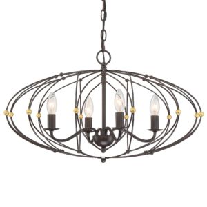  Zucca Chandelier in English Bronze And Antique Gold