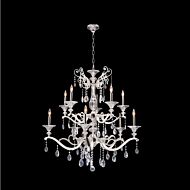 Allegri Vasari 10 Light Traditional Chandelier in Two Tone Silver