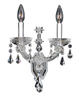 Allegri Brahms 2 Light 14 Inch Wall Sconce in Chrome