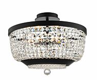 Allegri Terzo 6 Light Ceiling Light in Matte Black with Polished Chrome