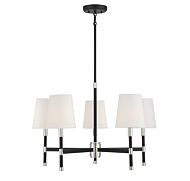 Savoy House Brody 5 Light Chandelier in Matte Black with Polished Nickel Accents