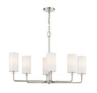 Savoy House Powell 6 Light Linear Chandelier in Polished Nickel
