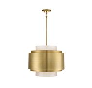 Savoy House Beacon 4 Light Pendant in Burnished Brass