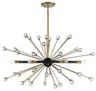 Savoy House Ariel 6 Light Oval Chandelier in Como Black with Gold Accents
