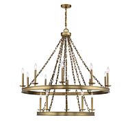 Savoy House Seville 15 Light Chandelier in Warm Brass