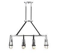 Savoy House Denali 6 Light LED Linear Chandelier in Matte Black with Polished Chrome Accents