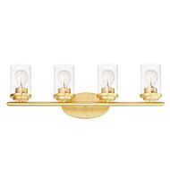 Corona 4-Light Bathroom Vanity Light in Satin Brass