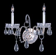 Crystorama Traditional Crystal 2 Light 12 Inch Wall Sconce in Polished Chrome with Clear Swarovski Strass Crystals