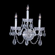 Crystorama Traditional Crystal 3 Light 15 Inch Wall Sconce in Polished Chrome with Clear Swarovski Strass Crystals