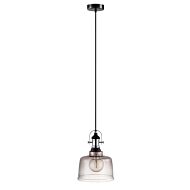 Gilwell 1 1-Light Pendant in Matte black with Chrome