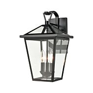 Main Street 3-Light Outdoor Wall Sconce in Black