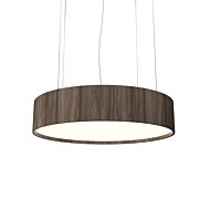 Cylindrical LED Pendant in American Walnut