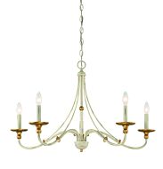 Minka Lavery Westchester County 5 Light Chandelier in Farm House White With Gilded Gold