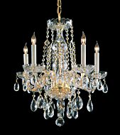 Crystorama Traditional Crystal Small Chandelier in Polished Brass with Swarovski Strass Crystals