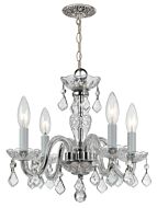 Crystorama Traditional Crystal 4 Light 12 Inch Mini Chandelier in Polished Chrome with Clear Swarovski Strass Crystals